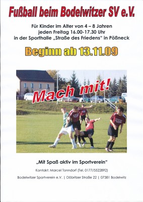 Start für junge Fußballer immer freitags 16.00 Uhr!!!